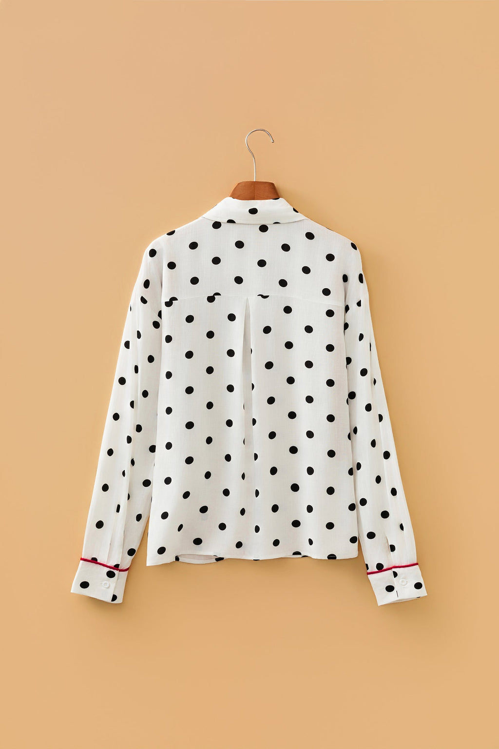 Polka Dot Contrast Piping Elegant Shirt