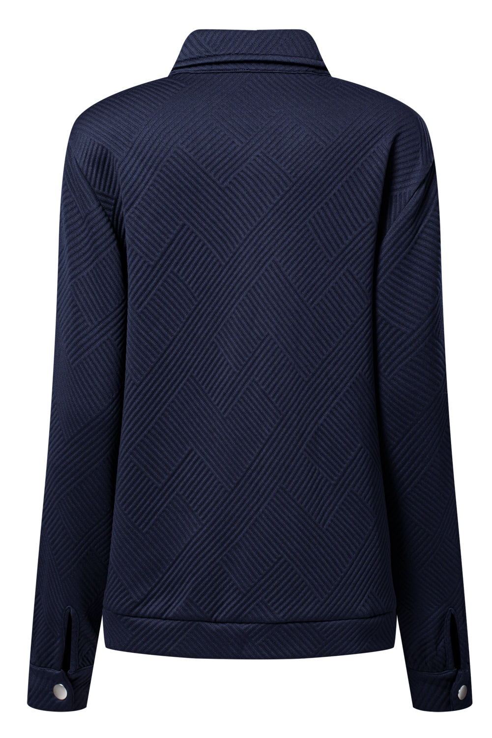 Solid Flap Pocket Shirt Collar Zip Up Jacket