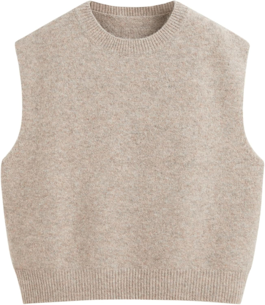 CIDER Women's Knit Sweater Vest Loose Fit Sleeveless Round Neck Oversized Pullover Sweater