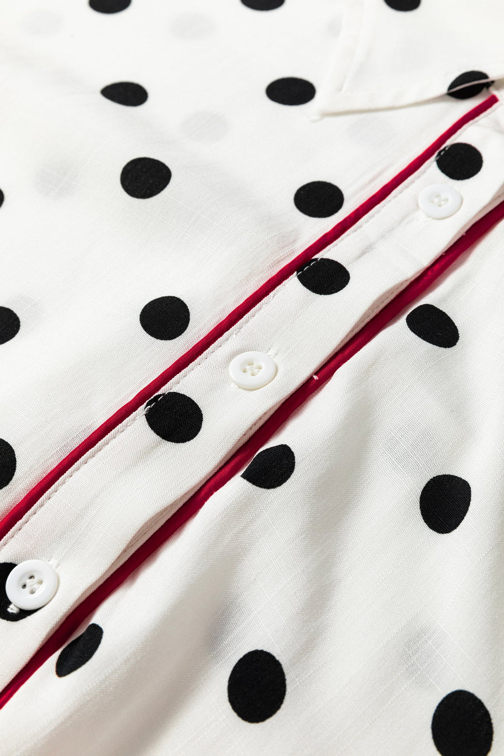 Polka Dot Contrast Piping Elegant Shirt