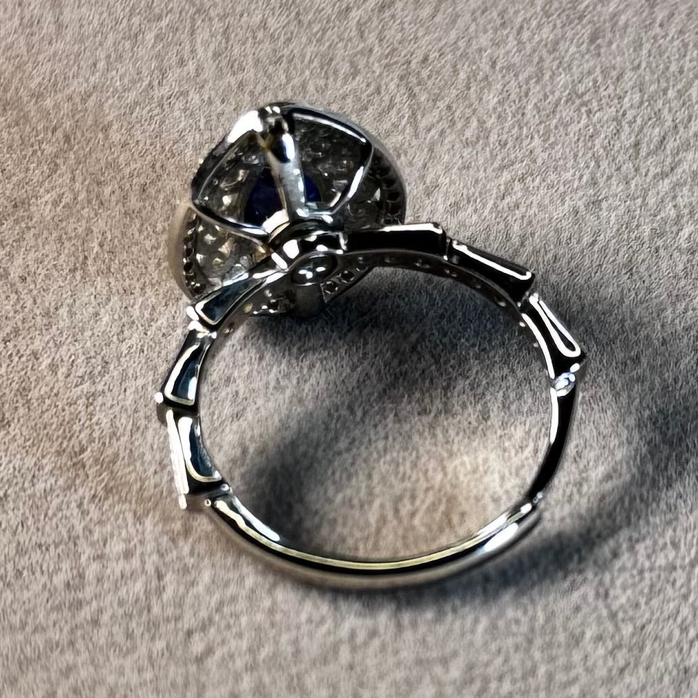 925 Sterling Silver Sapphire Fidget Ring - Removable Head Anxiety Ring