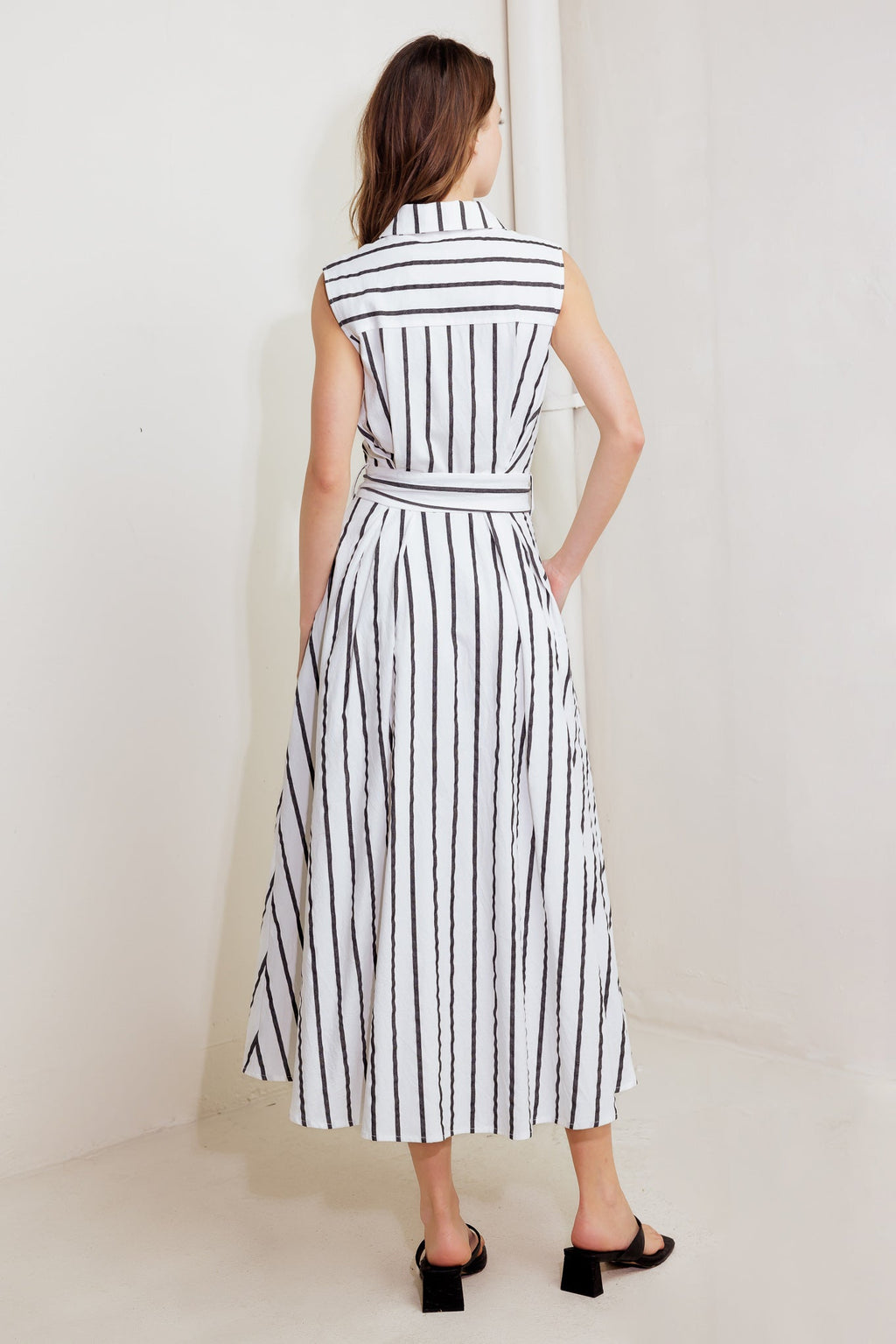 HUGS & VANILLA CLOUDS WOVEN MIDI DRESS