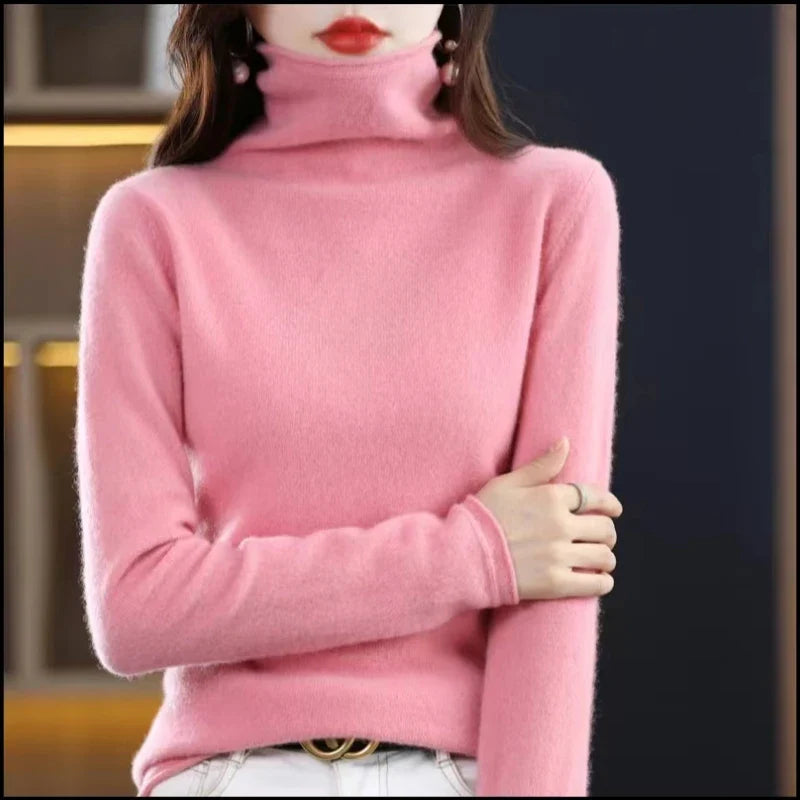 New 100% Merino Wool Turtleneck Cashmere Sweater