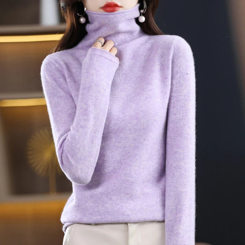 New 100% Merino Wool Turtleneck Cashmere Sweater