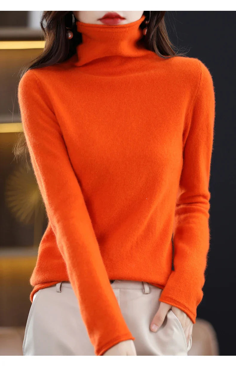 New 100% Merino Wool Turtleneck Cashmere Sweater
