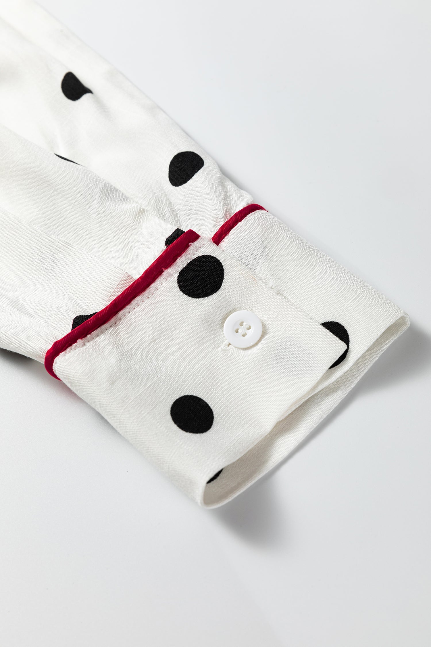 Polka Dot Contrast Piping Elegant Shirt